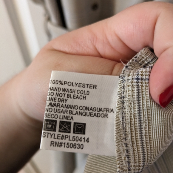 Plus-Size Dress Taupe Colour Sleeveless Button-Up Collar Checkered/Plaid Pattern - Picture 11 of 12